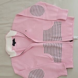 Tommy Hilfiger pink full zipper cardigan